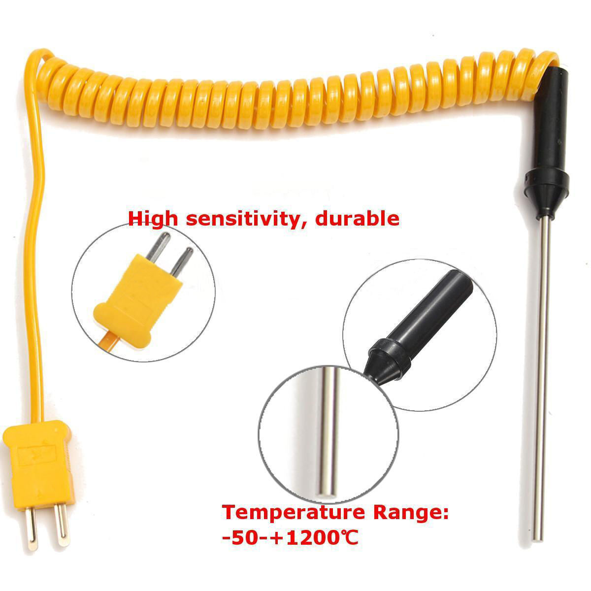 Certificeret håndholdt termoelement PT100K Type temperatursensor Fleksibel termoelement målesonde