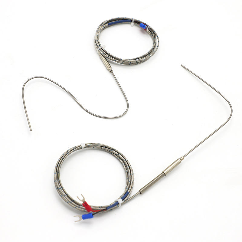 Nålearmeret fleksibelt termoelement, Type K, 2-leder, højtemperatur-, højpræcisionstermoelement med udvidet PT100 RTD-sensor