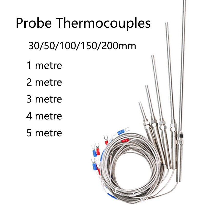 Nålearmeret fleksibelt termoelement, Type K, 2-leder, højtemperatur-, højpræcisionstermoelement med udvidet PT100 RTD-sensor